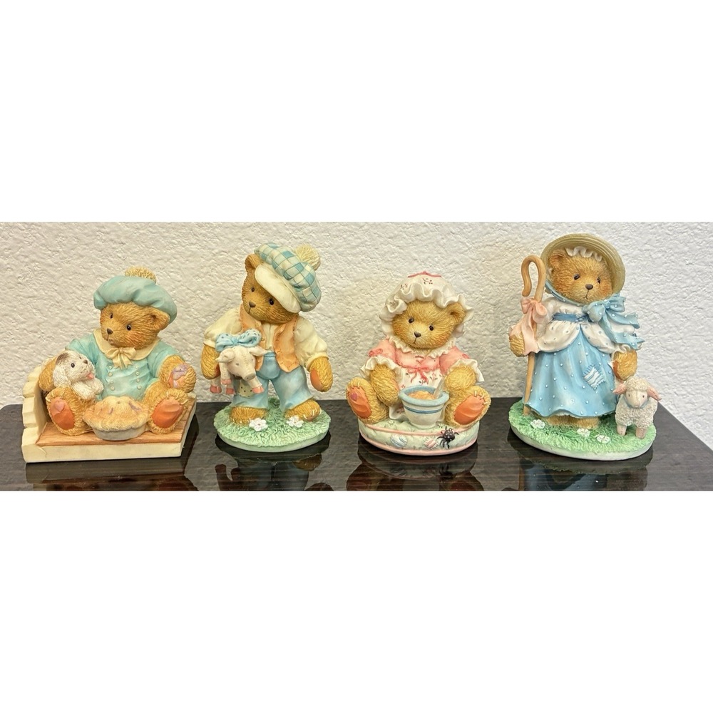 Cherished Teddies Mother Goose Nursery Rhyme Collection Figurine Set of 4 Enesco